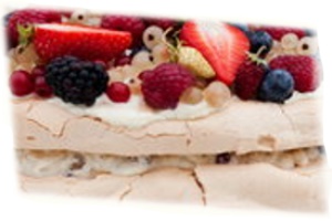 Ciasto bezowe z owocami - leciutkie