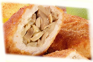 Kieszonki schabowe z pieczarkami w sosie